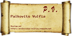 Palkovits Vulfia névjegykártya